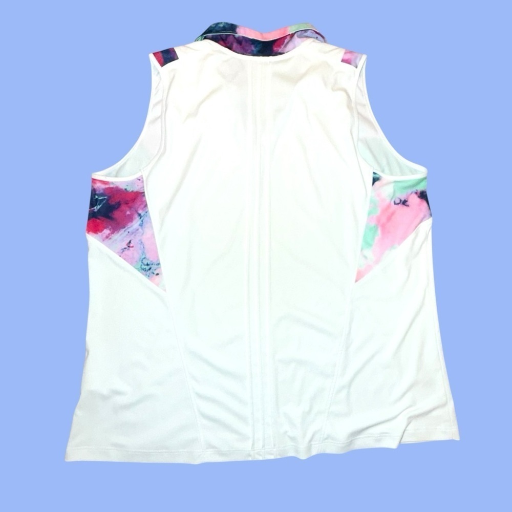 SLAZENGER Women’s Marble Pin Tuck Sleeveless Golf Polo - Multi Marble White XXL - Picture 11 of 13